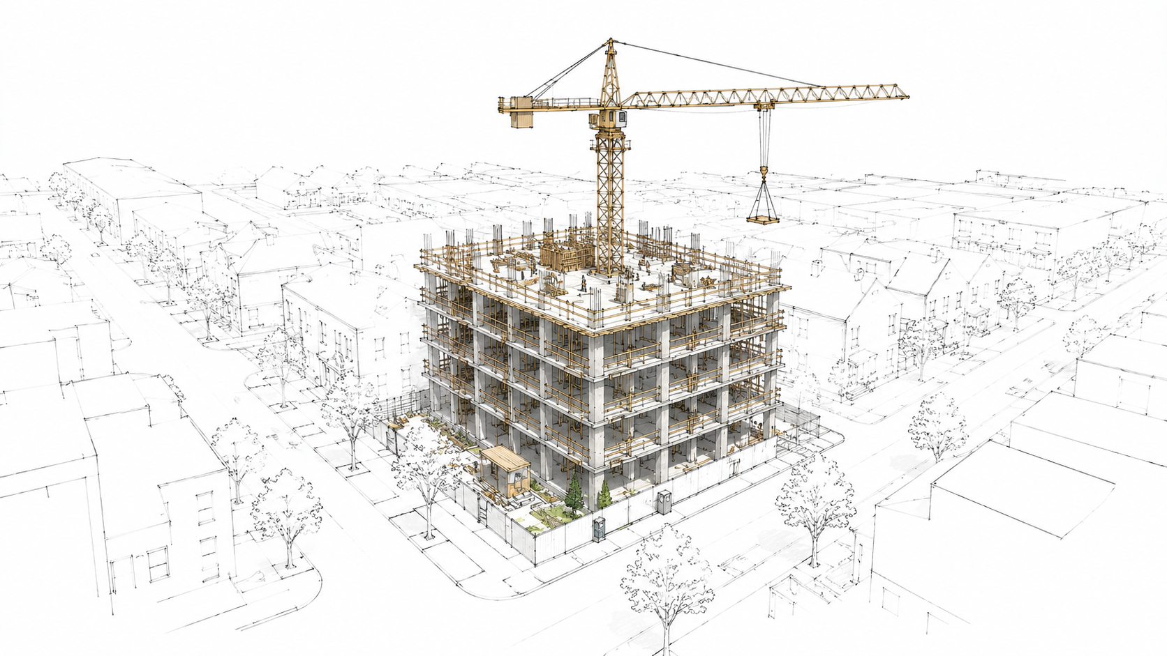 Construction of a multi-unit residential building in Toronto